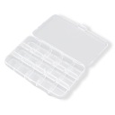 Nádoba na korálky a kamienky, plast, 15x9,2x2,5cm, 15 priehradiek, 1 ks.