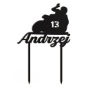 čierny motorový topper 3 číslo názov dekorácia