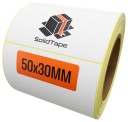 Termo kuriérske etikety 50x30 mm 1000 kusov, samolepiace biele