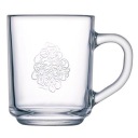 33086 LUMINARC KVETOVÝ SKLENENÝ hrnček S UCHÁČKOU 250 ML