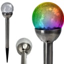 Záhradné svietidlo SOLAR BALL sklo 8cm LED COLD + RGB