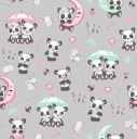 Flanelová vreckovka Panda Grey