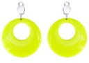CLIPS náušnice NEON YELLOW HOOPS DISCO outfit 70. a 80. roky 20. storočia
