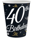 HAPPY BIRTHDAY PAPIEROVÉ POHÁRKY 40 pohárov, 6 ks