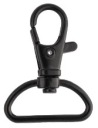 Kovová rybia karabína Matt Black Keychain Keychain Backpack Bag Clock 25mm
