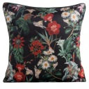 Dekoračný obliečka na vankúš Flowers 45x45 Velvet 102 Black+Green