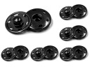 ZÁPADKY KOVOVÉ, 6 sád, ČIERNA, 19 mm