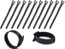 VELCRO BAND organizér na káble 210x12mm Strong Black TIES 10 kusov