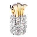 Organizér štetcov na make-up s kryštálmi, strieborný