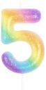 Narodeninová tortová sviečka OMBRE ČÍSLO 5