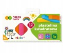 Štvorcová plastelína 12 farieb Happy Color