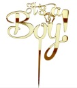 Je to Boy Baby Shower Topper narodení chlapca Golden Plexi