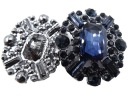 32mm Strieborné gombíky 1ks STRIEBORNÉ zirkóny NAVY OZ110 16539