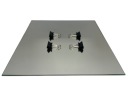 ZRKADLOVÝ SKLENENÝ STôL 4mm 235x235 S KONCOU 3 KLIPKAMI