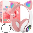 SLÚCHADLÁ PRE DETI BLUETOOTH LED RGB MAČACIE UŠI