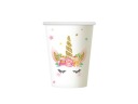 Kvetinové narodeninové poháre Unicorn, 6 ks, 266 ml