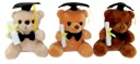 Maskot Teddy Bear School Graduate 3 farby - 15cm