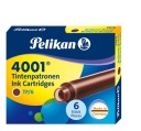 PELIKAN NÁPLŇKY S KRÁTKYMI PERÁMI 6 KS, HNEDÉ