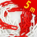 Bielo-červená výstražná reťaz 5 m