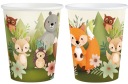 Papierové poháre narodeninové poháre ANIMALS FOREST FRIENDS 220ml 6ks