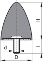 Parabolický izolátor vibrácií GP DP 20x24 M6x18