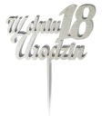 Topper k 18. narodeninám 13cm STRIEBORNÝ