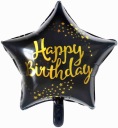 BALÓN BLACK STAR HAPPY BIRTHDAY BIRTHDAY 45CM
