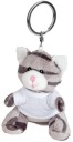 Maskot Keychain Grey Kitty Ollie v tričku - 8cm