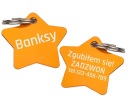 KOVOVÝ prívesok ID odznak, GRAVENÁ hviezda