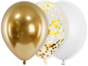 Latexové balóny so zlatými konfetami Silvester 15 ks