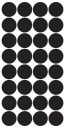 Nálepky CIRCLES Bodky 4cm 32ks Čierna
