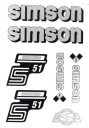 ENDURO NÁLEPKY SIMSON STRIEBORNÁ SET