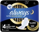 ALWAYS Ultra Secure Night vložky s krídelkami, 6 kusov