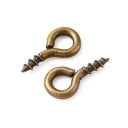 haw37 montážne háčiky očko 4x8mm 100 ks - farba mosadz