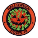 Náplasť HALLOWEEN - vírusová tekvica, VÝŠIVKA