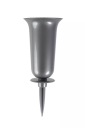 POHONNÝ VÁZOVÝ VENTIL (2) STRIEBORNÝ 24CM NA CINTORÍN