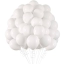 MATNÉ BIELY BALÓNY NARODENINOVÁ SVADBA BIELY BALÓN 13 cm SADA 50 ks