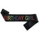 SATÉN NARODENINY SASH NARODENINY GIRL BLACK GIRL NARODENINY