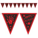 BANNER girlanda BLOOD happy HALLOWEEN červená a čierna XL