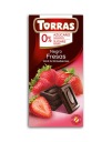 Horká čokoláda s jahodami BEZ CUKRU, BEZ LEPKU 75g Torras