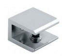 Držiak BRACKET, montáž na sklenenú policu, žabka, štvorcový, 28x28 mm, CHROM