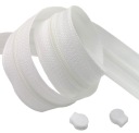Páska na zips BIELA ​​špirála #3mm zips 1m + 2 zipsy