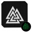 VELCRO NÁŠIVKA LASEROVÝ REZANÝ SYMBOL VALKNUT M-TAC ČIERNY A fluoreskujúci