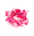 Guma scrunchies kvety tieňované perly amarant
