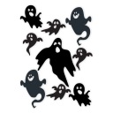 HALLOWEEN fólie NÁLEPKY čierne STRAŠIDLÁ, strašidlá A4