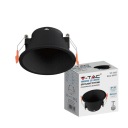 V-TAC GU10 očko zapustené hlboké okrúhle čierne VT-925 3-ročná záruka