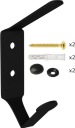 Nástenný vešiak jednoduchý dvojitý hák chodba kúpeľňa podkrovie čierna