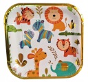 TANIERE papierové zvieratká zoo narodeniny 18 cm taniere ročný lev slon