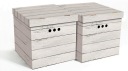 Úložný box na šatník, kartón, 2 ks, doska šedá