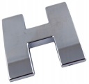Y3X19 ZNAK PÍSMENO CHROMOVANÉ PÍSMENO H h VEĽKÉ 5,6 cm